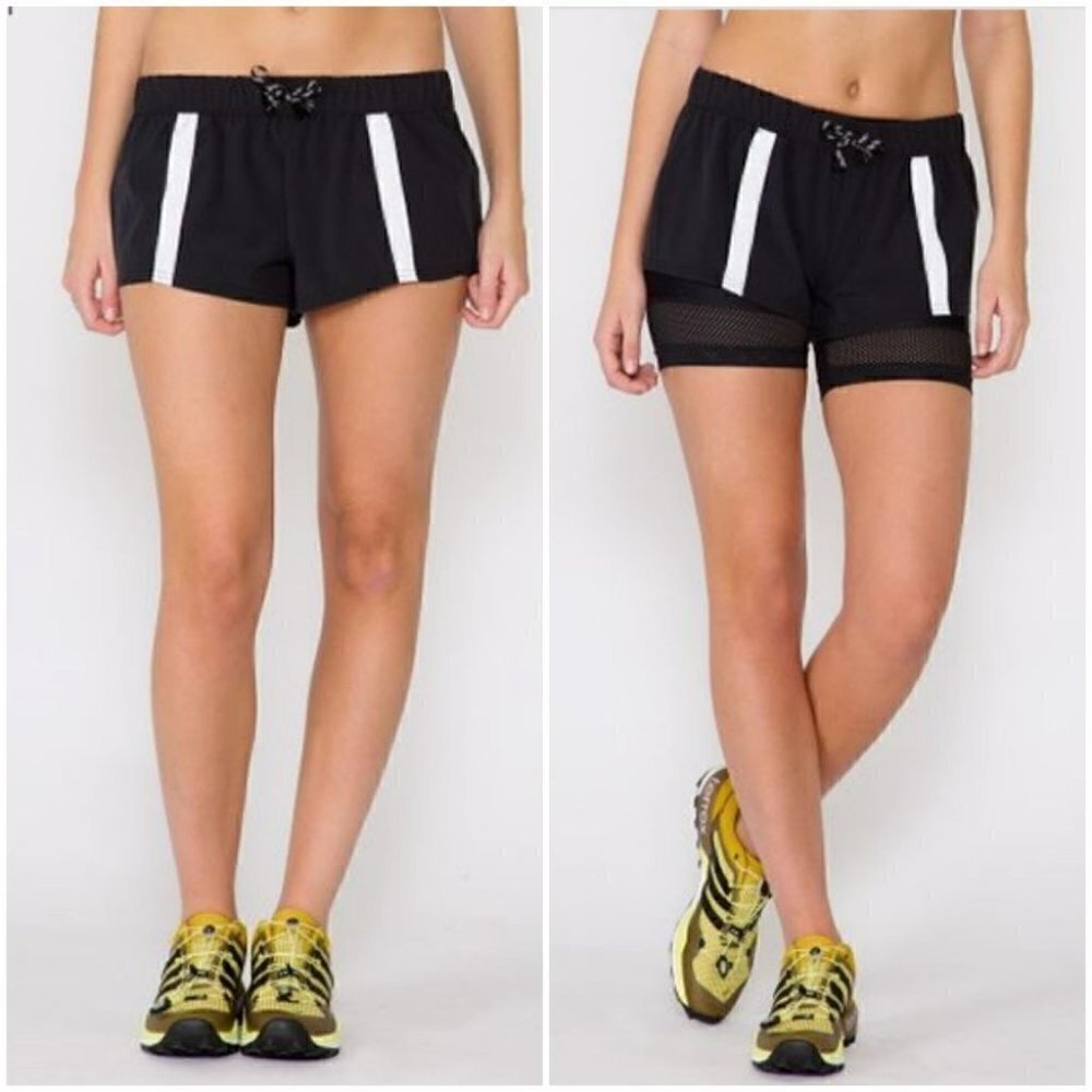 Free People Layering Athletic Micro Shorts Black